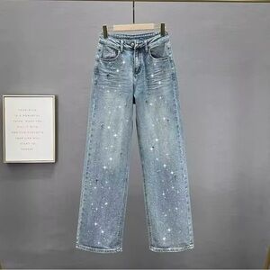 Women's Embellished Blue Denim Jeans